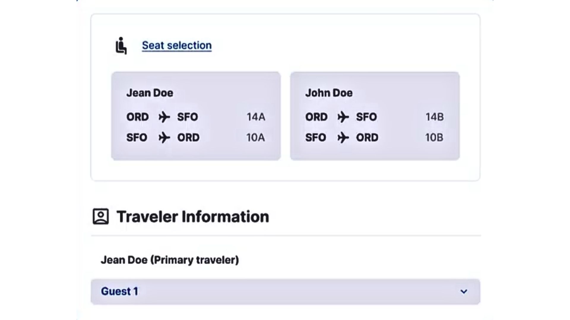 Seat selection